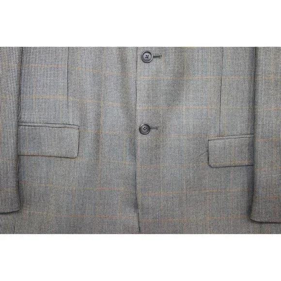 Vintage Claiborne For The Bon Mens 42L Houndstooth Wool Blazer Career Preppy